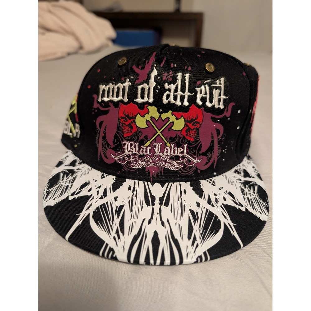 Blac Label Root of All Evil Trucker Hat Black Greed Skull Snapback BL001-TRUCK05